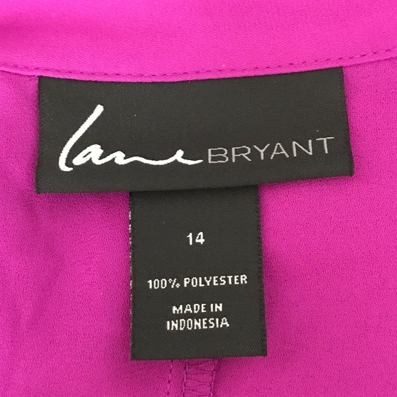 LANE BRYANT Peplum Button Down Blouse Purple Fushia Top Women’s Plus Size 14 1X - Picture 10 of 16